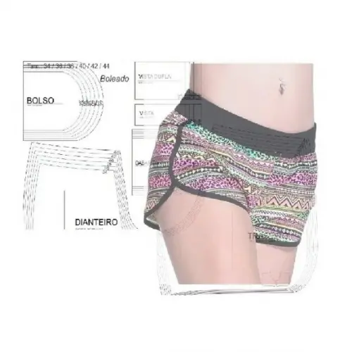 Molde Short Feminino Surf