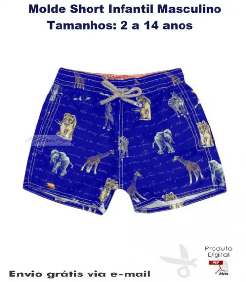 Molde Short Infantil Masculino #154