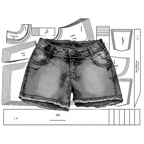 Molde Short Jeans Feminina Adulto