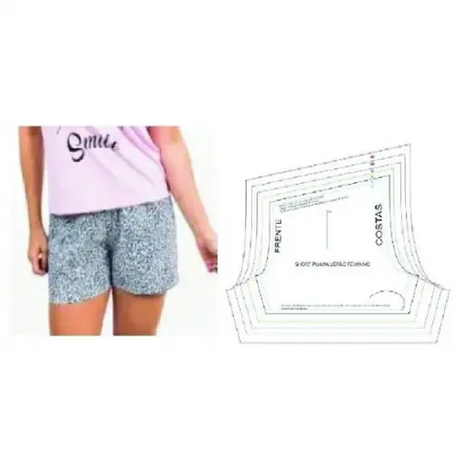 Molde Short Pijama Feminino Short Doll Dia a Dia