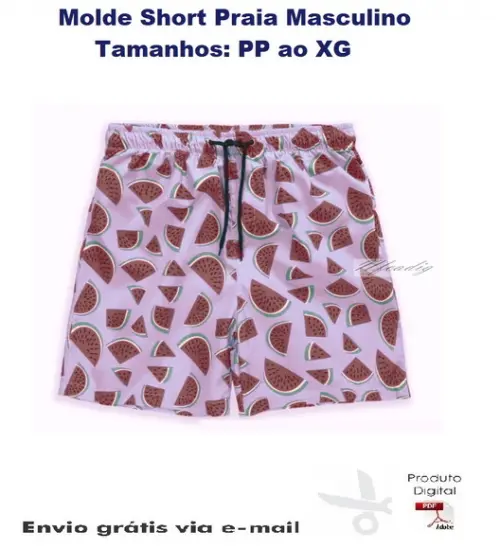 Molde Short Praia Masculino PP ao XG #285