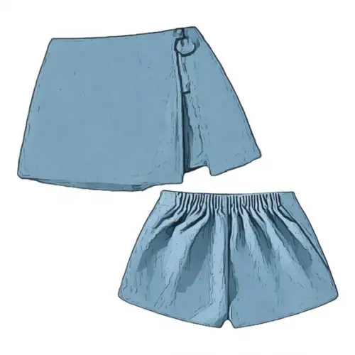Molde Short Saia Infantil Menina 2 a 14 Anos