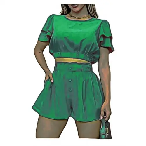 Molde Short Solto e Cropped Manga Gode Fem P ao Gg