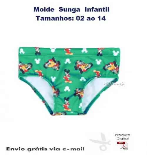 Molde Sunga Infantil 02 ao 14 #282