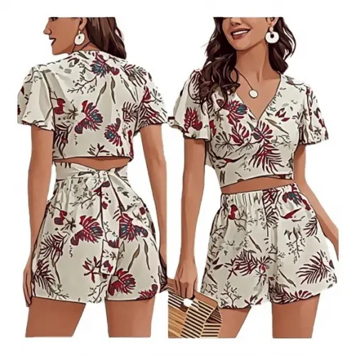 Molde Top Cropped Manga Curta e Short Soltinho P ao Gg