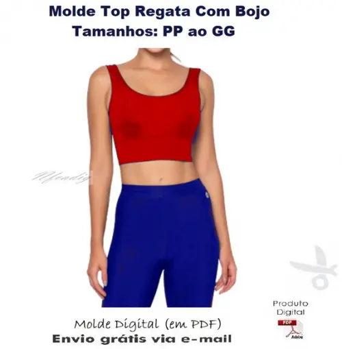Molde Top Regata Com Bojo (PP ao GG) #328