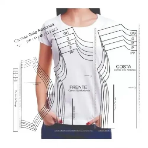 Molde T-shirt Camiseta Feminina Básica