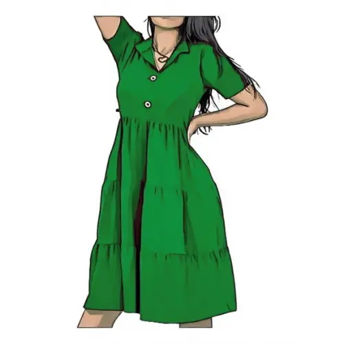Molde Vestido 3 Marias Manga Curta com Gola P ao Gg