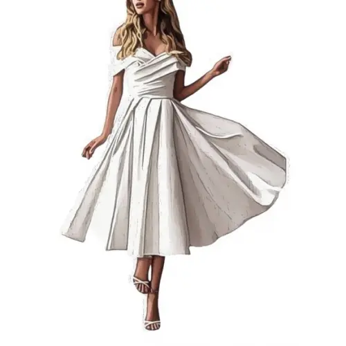 Molde Vestido Adulto com Pregas do P ao Xxg