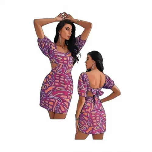 Molde Vestido Amarração Costas do P ao Xxg