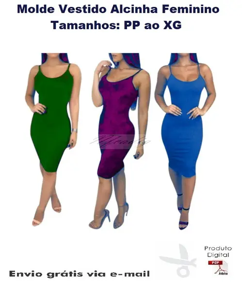 Molde Vestido Alcinha Feminino #266