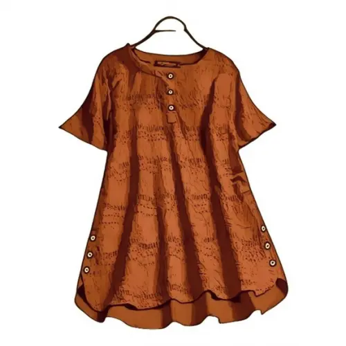 Molde Vestido Chemise Manga Curta sem Gola P ao Gg