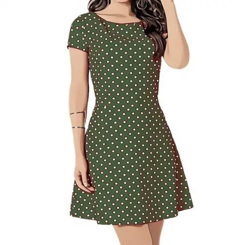Molde Vestido Evase Feminino Manga Curta Pp ao Gg