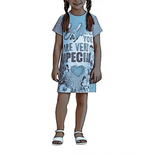 Molde Vestido Infantil Manga Curta 2 a 14 Anos