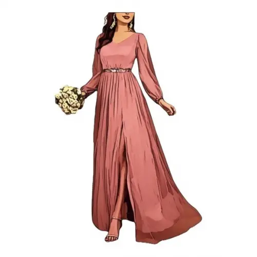 Molde Vestido Longo Festa Manga Longa P ao Gg
