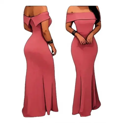 Molde Vestido Longo Ombro a Ombro de Malha P ao Gg
