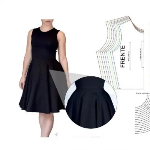 Molde Vestido Godê
