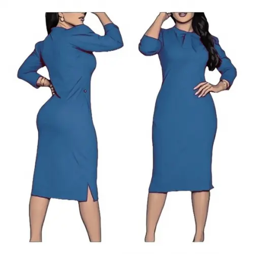 Molde Vestido Midi Gola Laço Canelado Manga Longa P ao Gg
