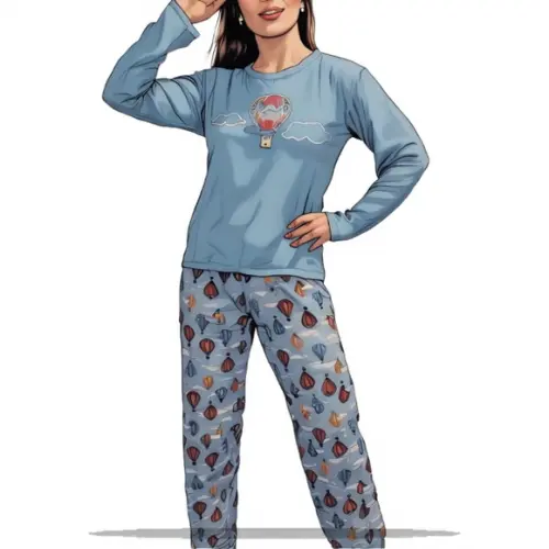Moldes Digitais em pdf - Conj Pijama Longo Fem do Pp ao Gg
