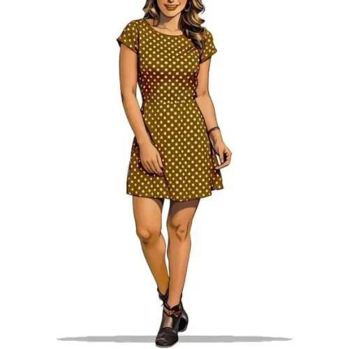 Moldes Digitais em pdf - Vestido Helanca do Pp ao Gg