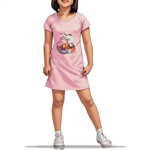 Moldes Digitais em pdf - Vestido Babylook Inf de 2 a 16 Anos