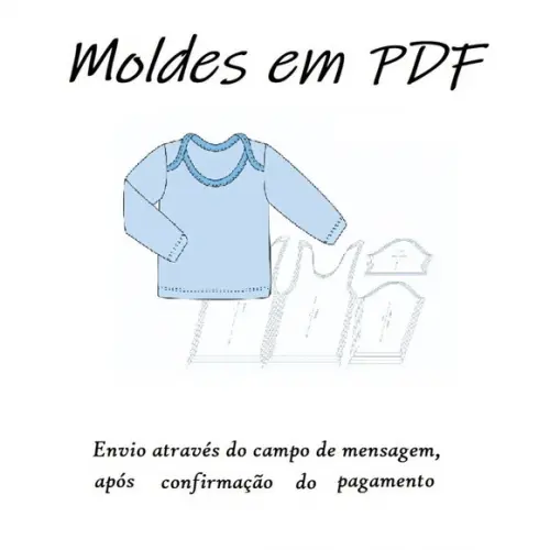 Moldes Digital Blusa Bebê Unissex com Duas Opções de Manga