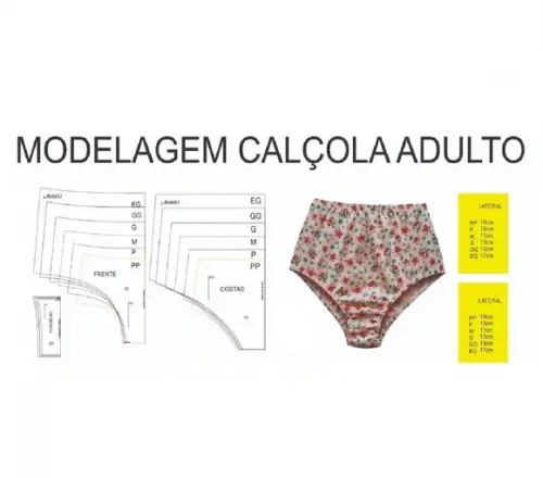 Moldes Modelagem Calcinha Calçola Malha Algodão Senhora