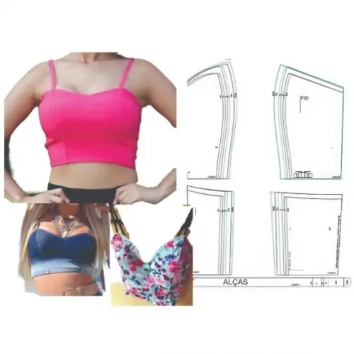 Moldes Modelagem Cropped Moda Blogueira, Top Cropped