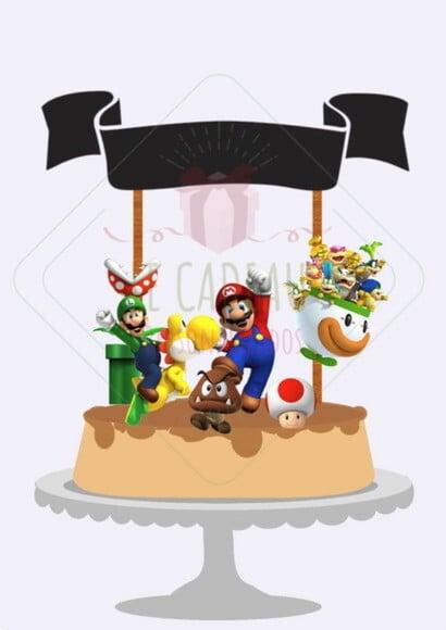 Arquivo de Corte Topo de Bolo Super Mario Bros Studio/PDF