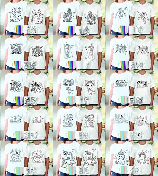 15 Artes para Canecas e Camisas Infantil para Colorir Jpg