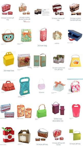Arquivo de corte Caixa sacolas Bolsa 142 modelos em Studio