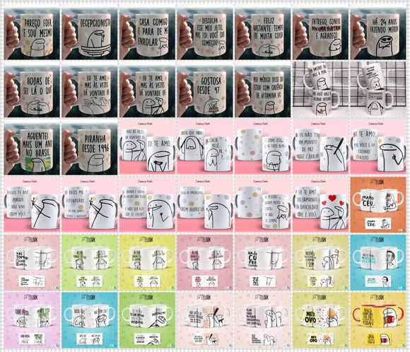 Arquivo digital kit 42 artes para canecas Flork Meme Bento
