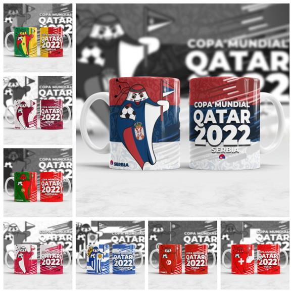 Kit 32 Artes para Caneca Copa Qatar 2022 Arquivo Digital