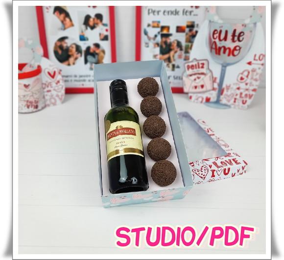 Arquivo Caixa para Mini Vinho e Doces -Dia dos namorados