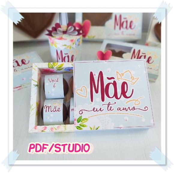 Arquivo de Corte Caixa para brownie - Dia das Mães
