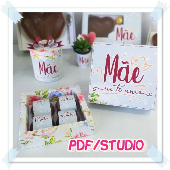 Arquivo de Corte Caixa para brownie - Dia das Mães