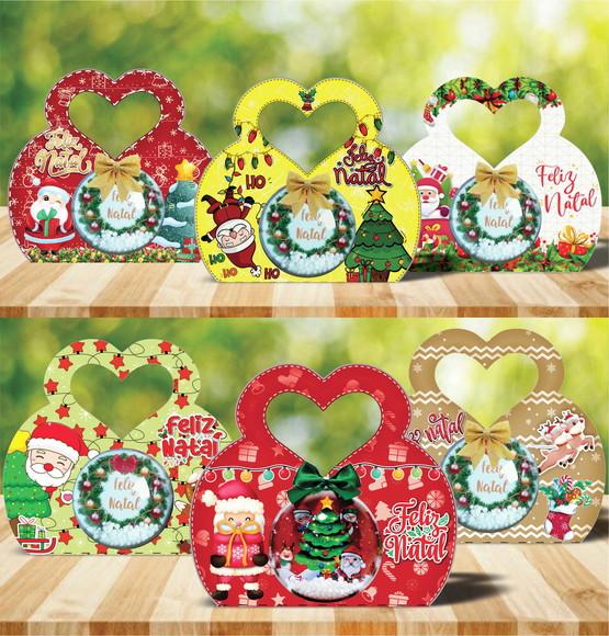 Arquivo de Corte Caixa para Esfera ou Bola Natal *studio/png