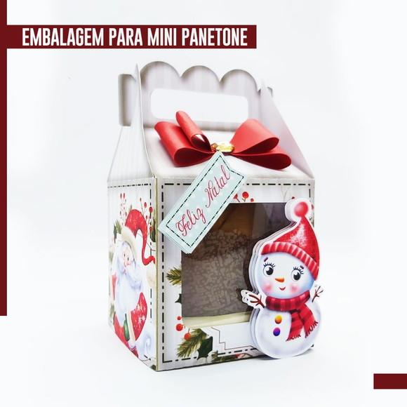 Arquivo de corte caixa para Mini Panetone (80g) Natal
