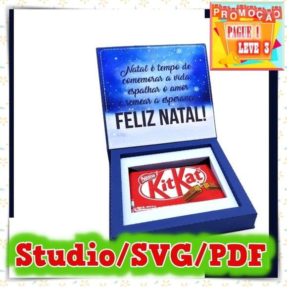 Arquivo de corte Caixa porta kit kat Natal