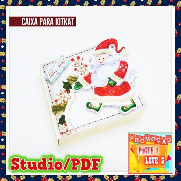 Arquivo de corte Caixa porta kit kat Natal