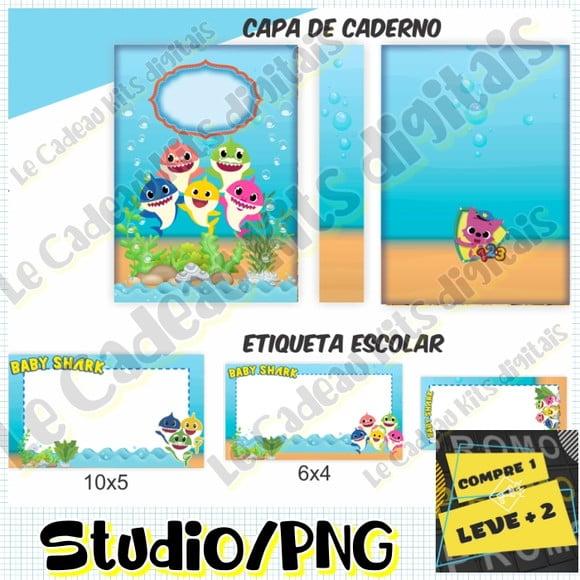 Arquivo Etiqueta Escolar Baby Shark