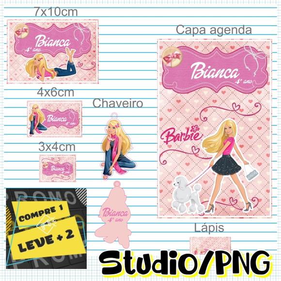 Arquivo Etiqueta Escolar Barbie