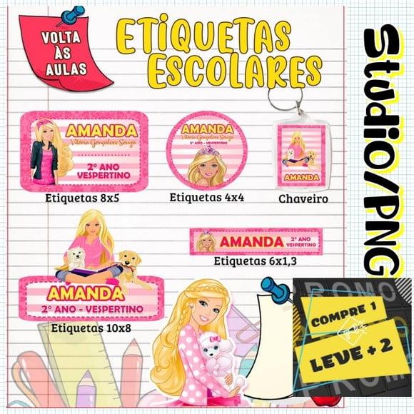 Arquivo Etiqueta Escolar Barbie