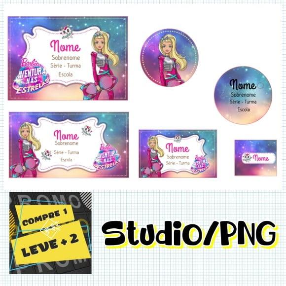 Arquivo Etiqueta Escolar Barbie