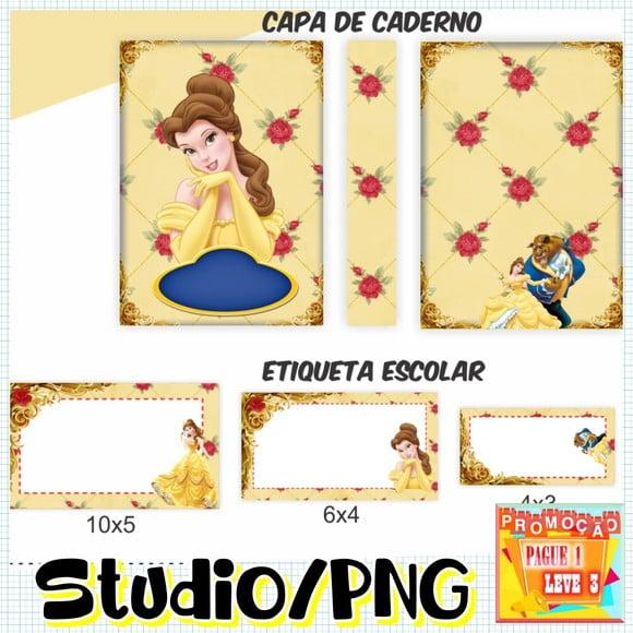 Arquivo Etiqueta Escolar Bela e a Fera