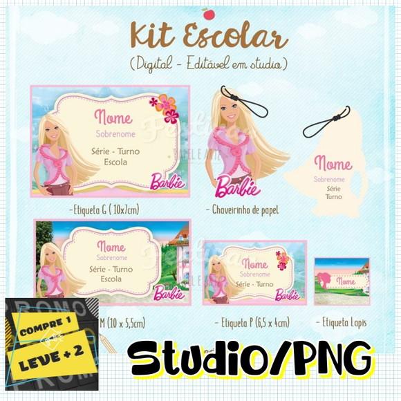 Arquivo Etiqueta Escolar Barbie
