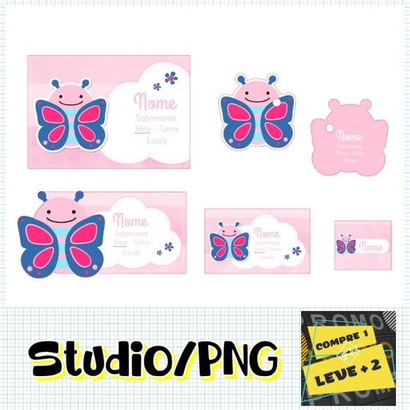 Arquivo Etiqueta Escolar Borboleta Skip Hop Studio/pdf/png