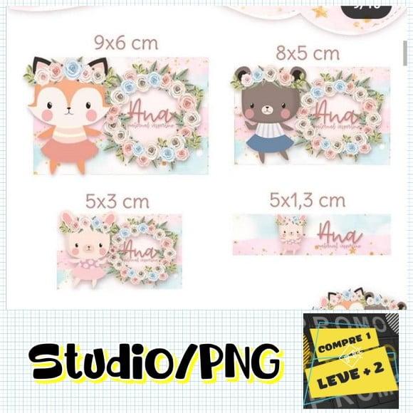 Arquivo Etiqueta Escolar Bosque Boho Animais Floresta