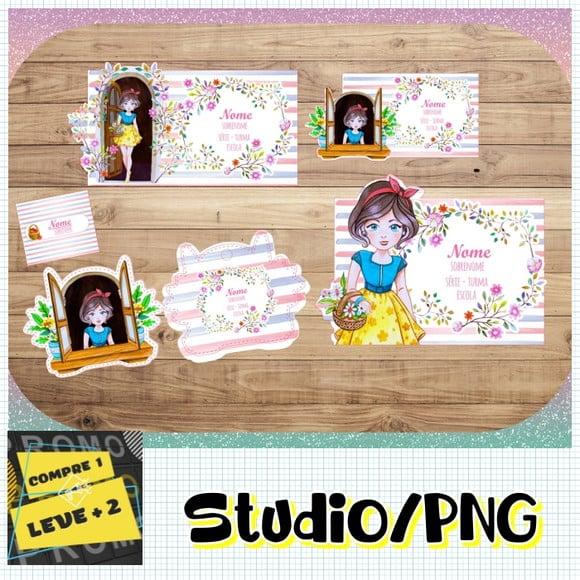 Arquivo Etiqueta Escolar Branca de Neve Cute Baby