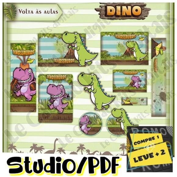 Arquivo Etiqueta Escolar Dinossauro Dino Baby Cute